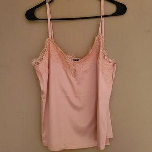 Tank with lace edges